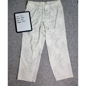 Lane Collection Women's‎ Size 20 White Print Drawstring Waist Casual Pants